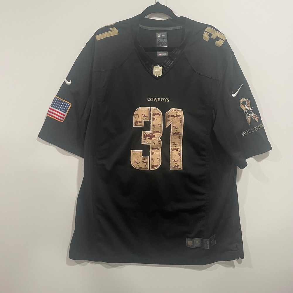 Nike Dallas Cowboys Byron Jones 31 Salute to Service Jersey Mens XXL Black Camo